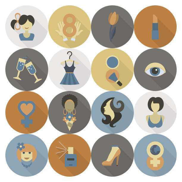 妇女节图标集图片下载