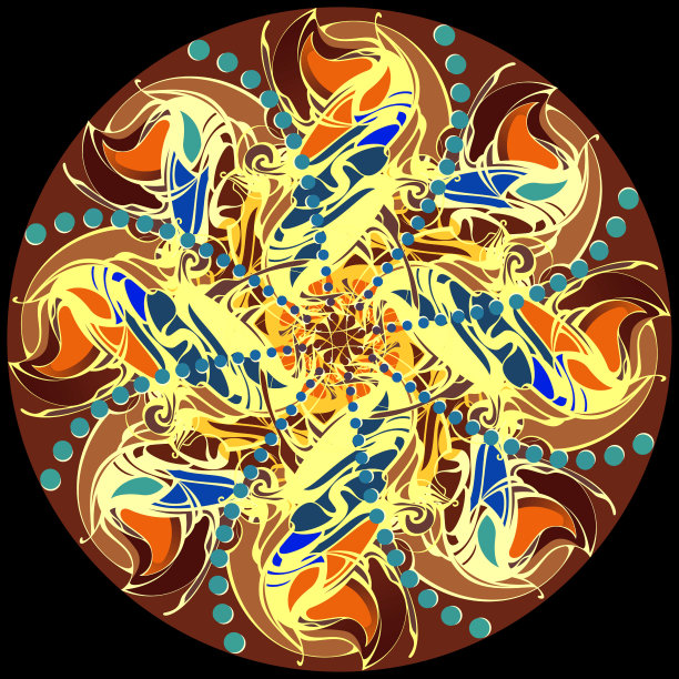 曼陀罗，迷幻的几何图案图片下载