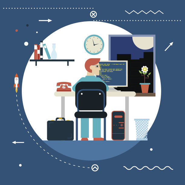 编程和Web开发概念符号程序员在工作图片下载