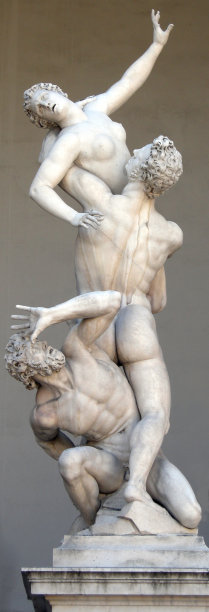 《抢夺萨平妇女》(The Rape of the Sabine Women)，大理石雕像图片下载