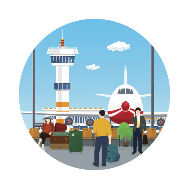 图标等候室，旅游和旅游概念图片下载