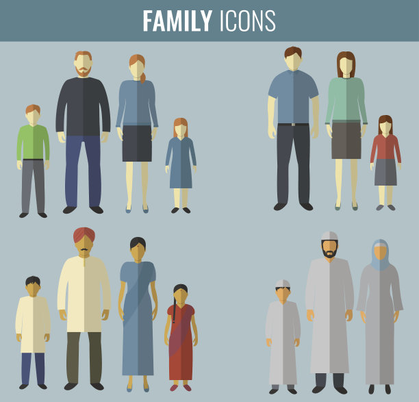 家庭图标集。传统文化。矢量图片下载