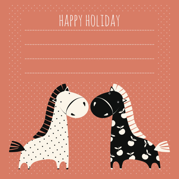 可爱的小马贺卡图片下载