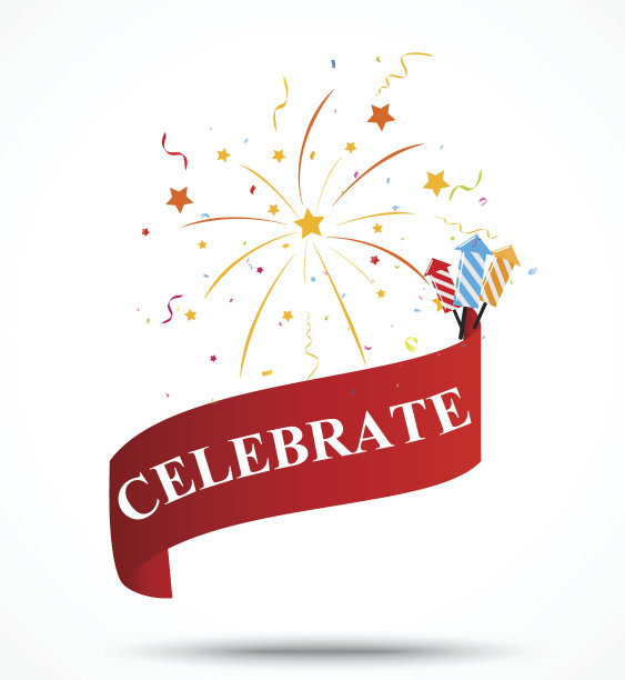 烟花庆祝丝带图片下载