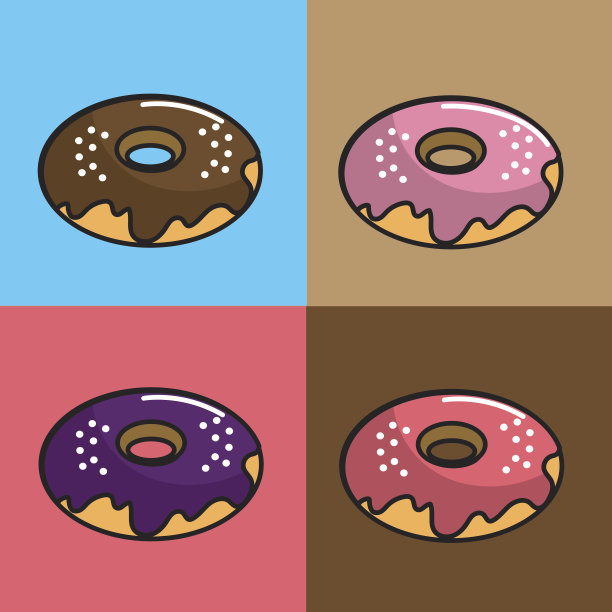 不同口味的甜甜圈背景图片下载