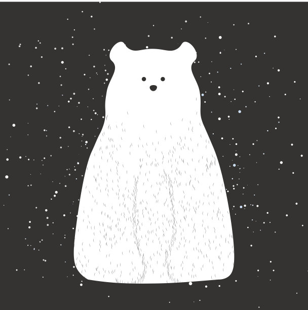 矢量平面北极熊插图动物背景。图片下载