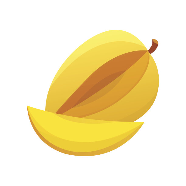 芒果黄色果实分离载体插图。成熟的新鲜的芒果素材图片