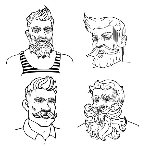 手绘时尚男士的收藏图片下载