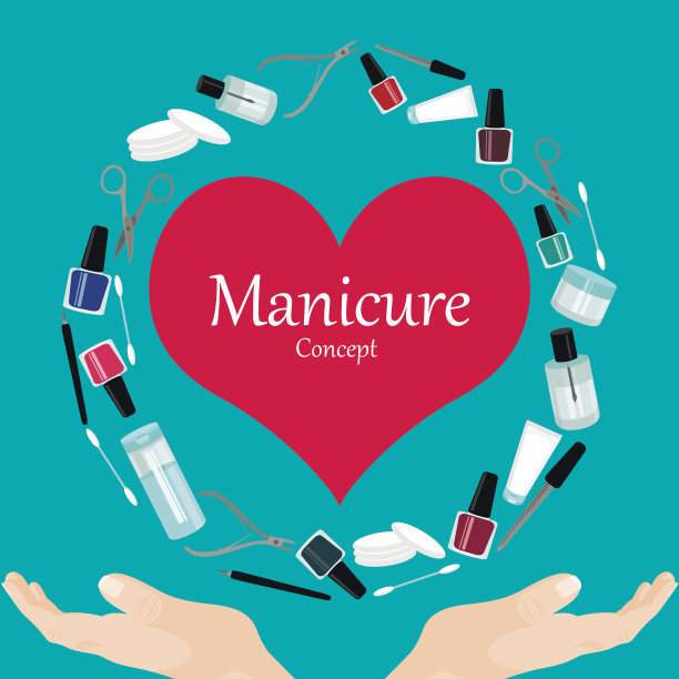 专业美甲海报平风格。图片下载