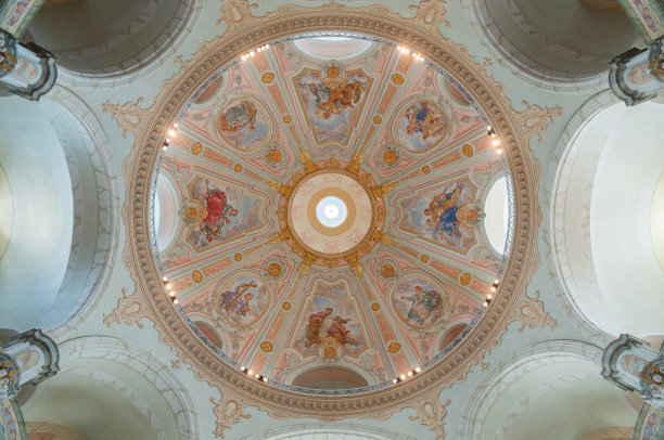 德累斯顿圣母教堂的天花板图片下载