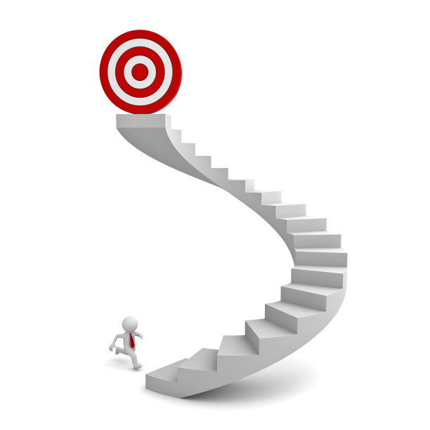 3d白人男子跑向目标素材图片