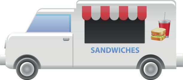 三明治餐车矢量图标图片下载