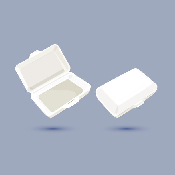 泡沫午餐盒-矢量插图图片下载