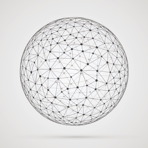 全球网络,球体。具有抽象几何球面形状图片下载