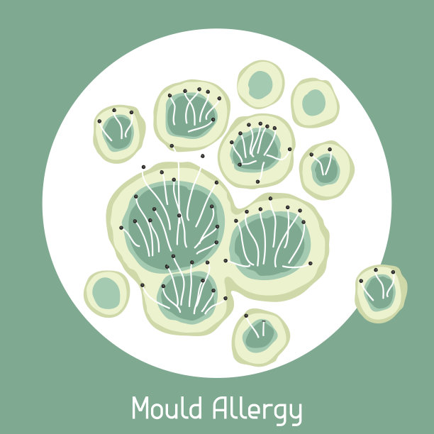 霉菌过敏。矢量插图的医疗网站广告药物图片下载