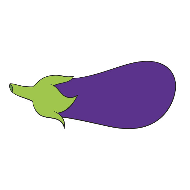 孤立的卡通茄子。图片下载