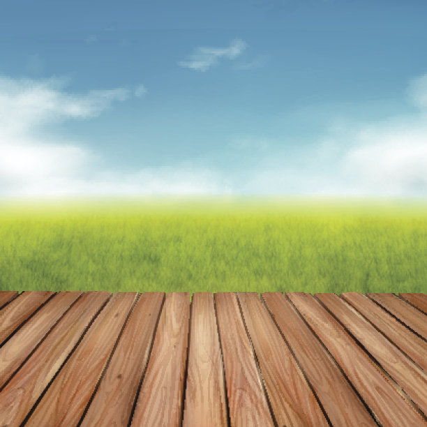 桌子的木材和乡村景观素材图片