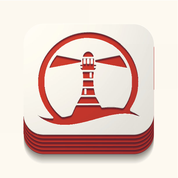 方形按钮:灯塔图片下载