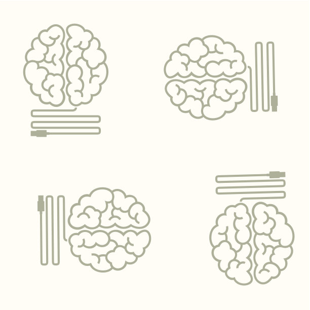 无缝背景:大脑，usb，插头图片下载