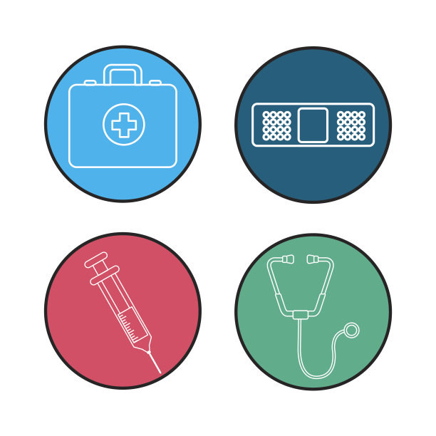 医院工具和急救图标图片下载