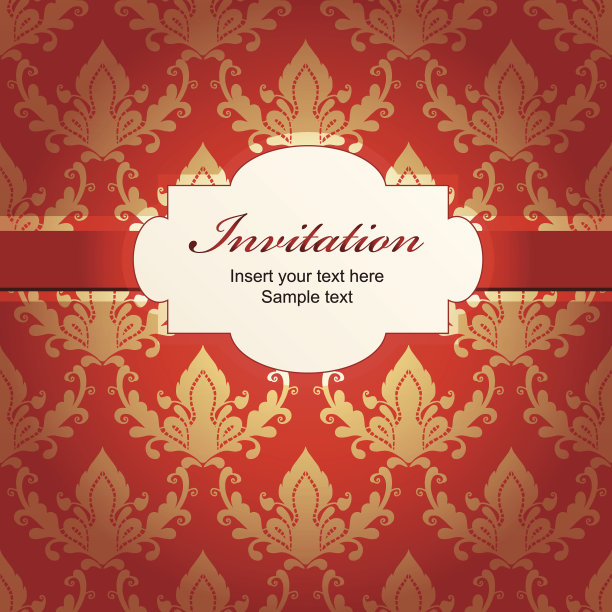 红色淡雅贺卡图片下载