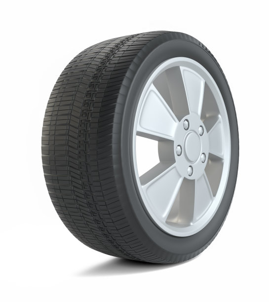 汽车车轮，隔离。3D渲染图片下载