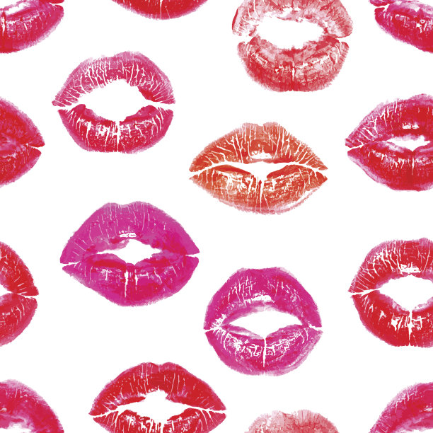无缝彩色唇印图片下载
