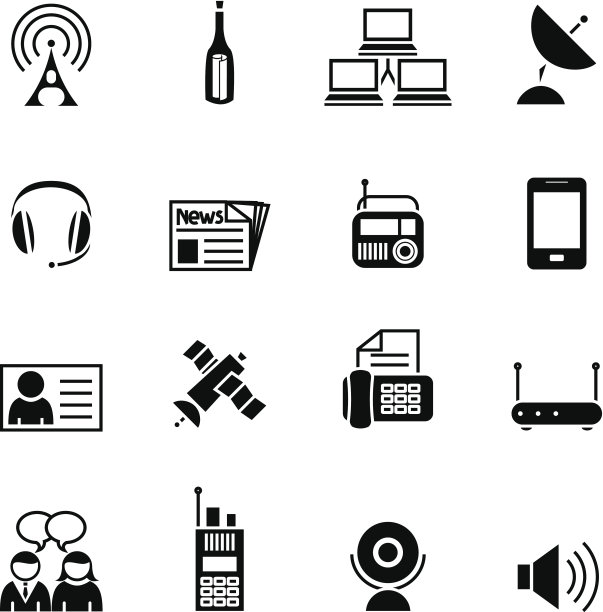 黑色通讯装置图标图片下载