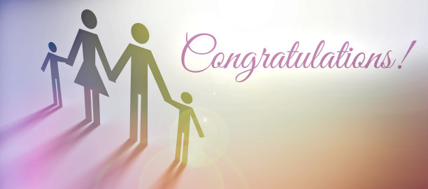 恭喜标志家庭概念插图图片下载
