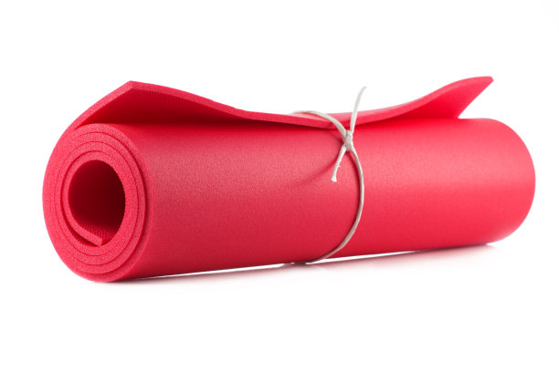 健身垫，瑜伽和普拉提隔离在白色图片下载