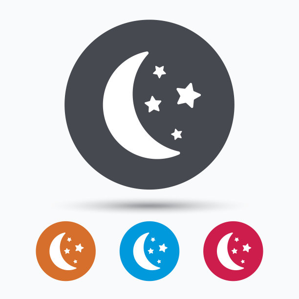 月亮和星星图标，夜间睡眠标志图片下载