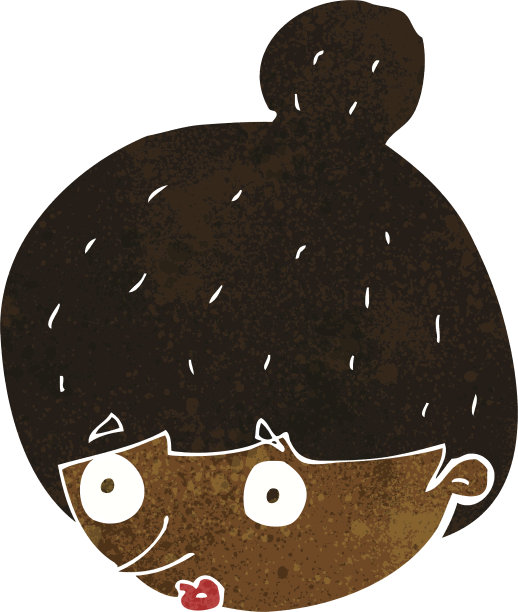 卡通惊讶的女人的脸图片下载