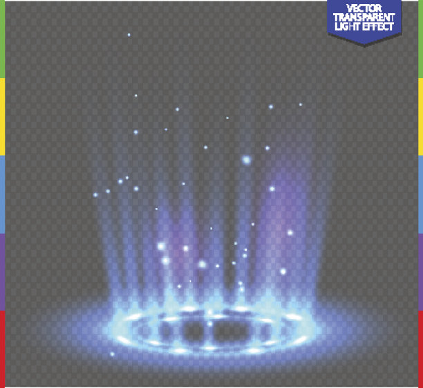 圆形的蓝色辉光光线与火花的透明背景夜景。空光效果讲台。迪斯科舞厅的舞池。显示聚会。束阶段。神奇的幻想门户。未来传送图片下载