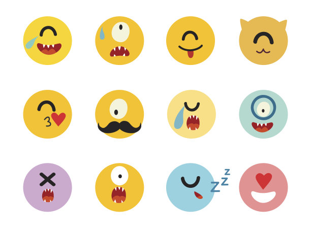 表情符号独眼巨人矢量图：怪物角色图片下载