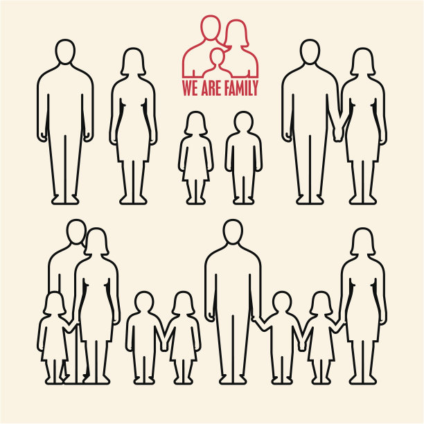 线性家庭图标素材图片