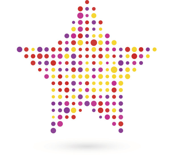 由彩色小圆点组成的星星图片下载