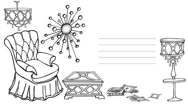 扶手椅镜灯艺术装饰图片下载