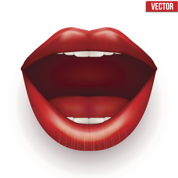 女人张开的嘴。图片下载