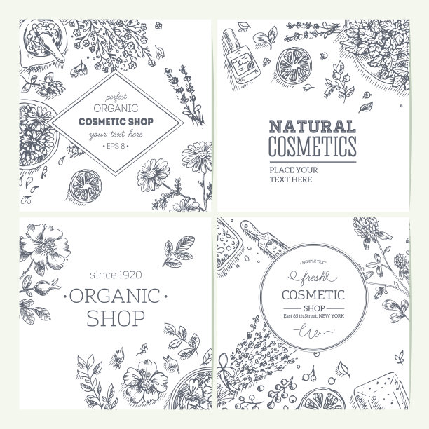 有机化妆品俯视图框架收集。天然化妆品的背景。图片下载