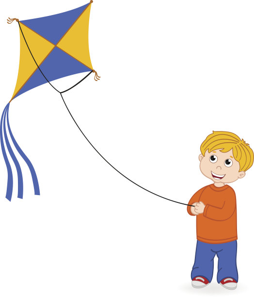 男孩推出的风筝图片下载