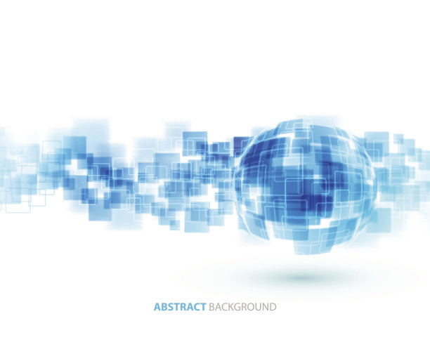 蓝色闪亮方块技术背景。向量图片下载