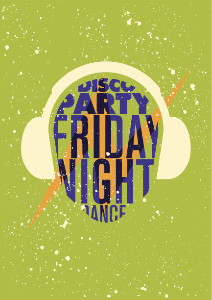 复古派对海报设计与排版。图片下载