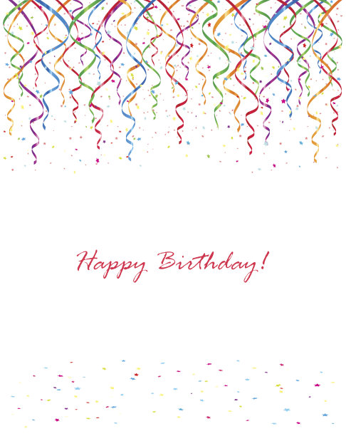 生日彩带和五彩纸屑图片下载