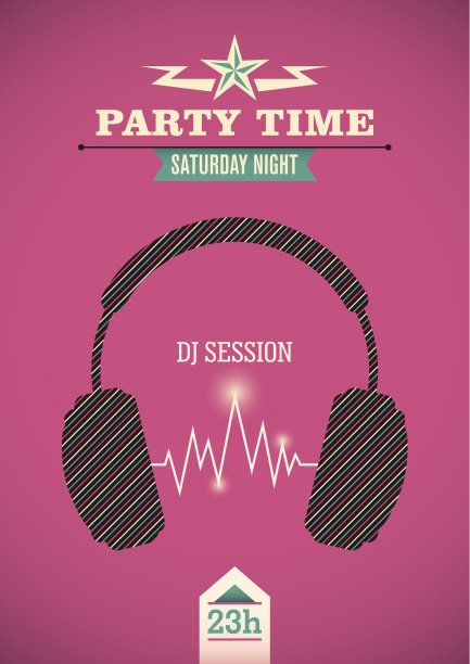 派对时间海报。图片下载