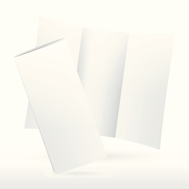 空白白色矢量三折宣传册模板。图片下载