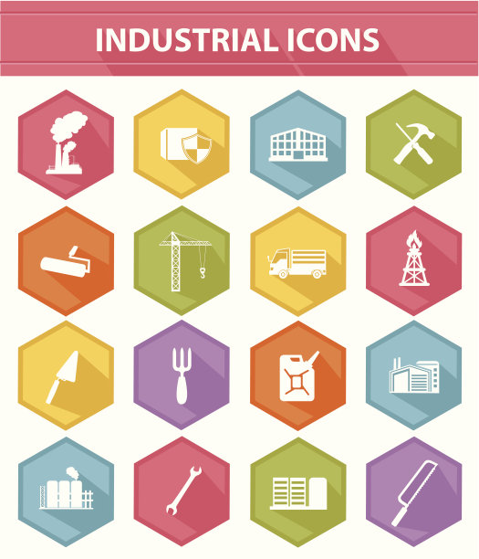 行业图标,彩色的版本,向量图片下载