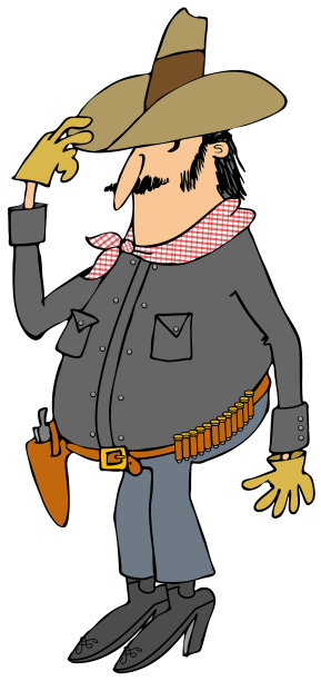 牛仔脱帽致敬图片下载