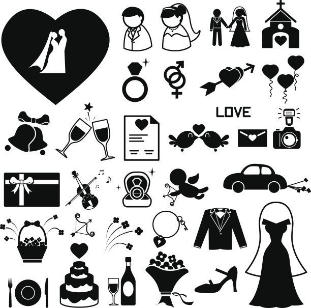 婚礼图标设置图片下载