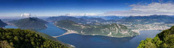 全景或卢加诺湖图片下载