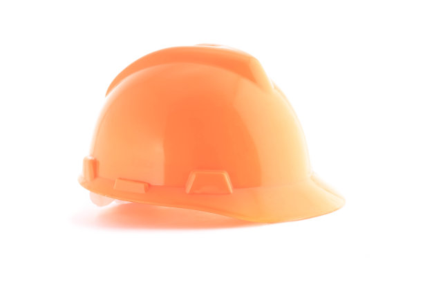 橙色头盔孤立在白色图片下载